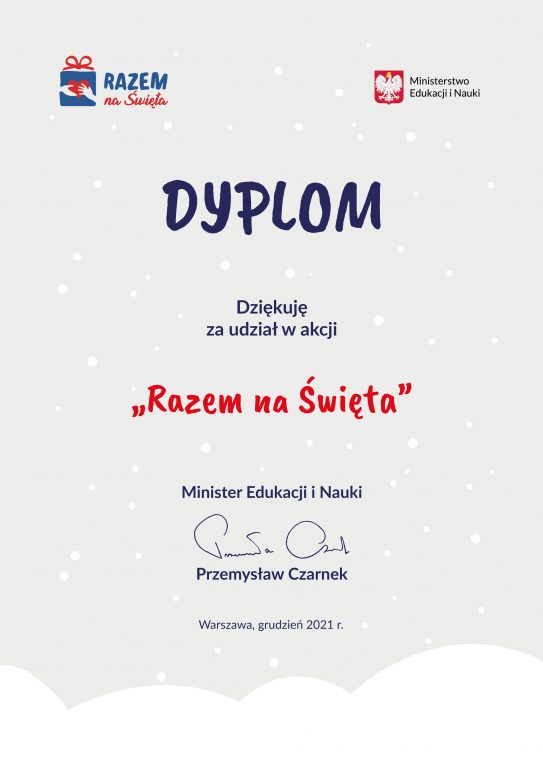 dyplom - razem na świeta