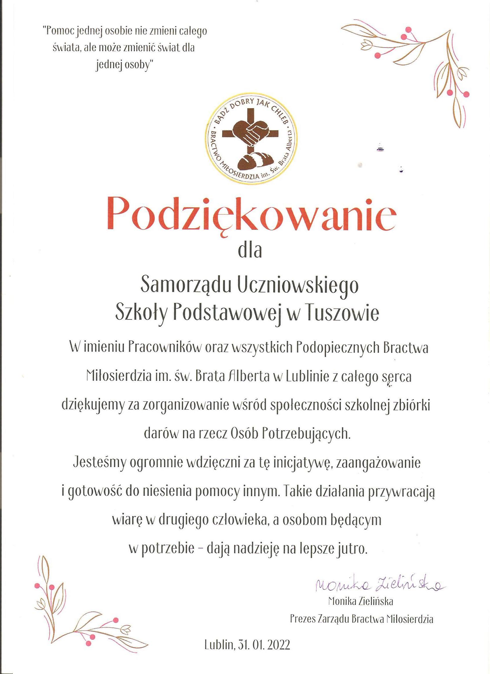 Podziękowanie